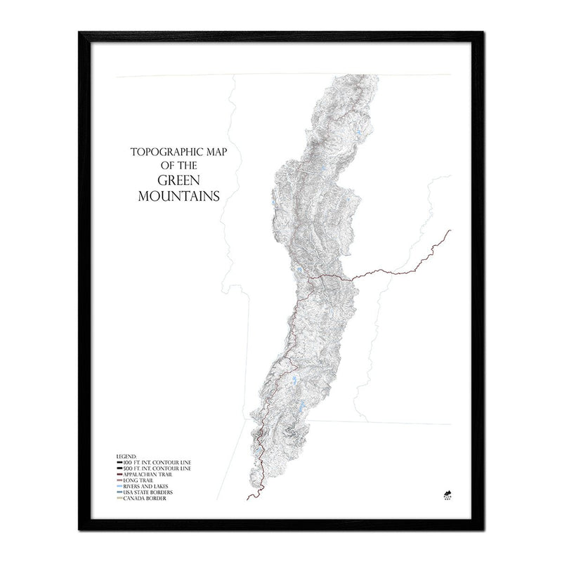 Green Mountains, VT Map - Muir Way - Range Series