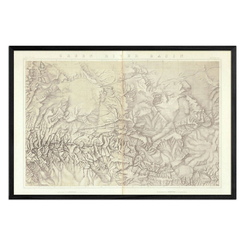 Green River Basin 1876 Topographic Map - Muir Way - Vintage Map
