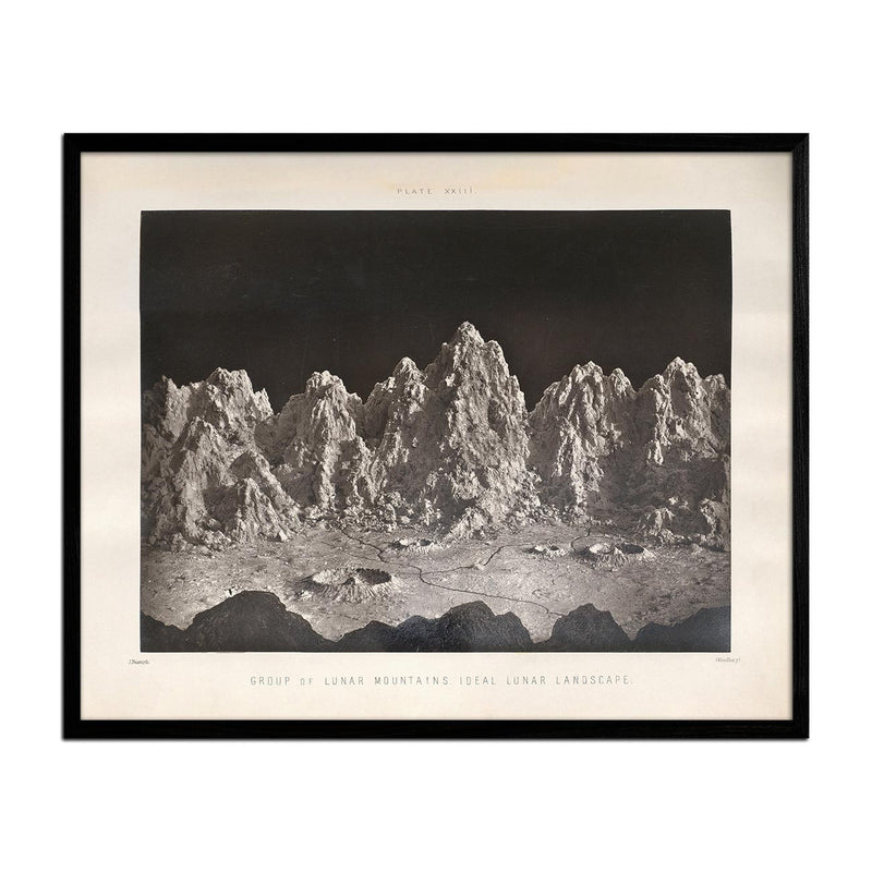 1874 Lunar Mountains and Landscape Print - Muir Way - Astronomy