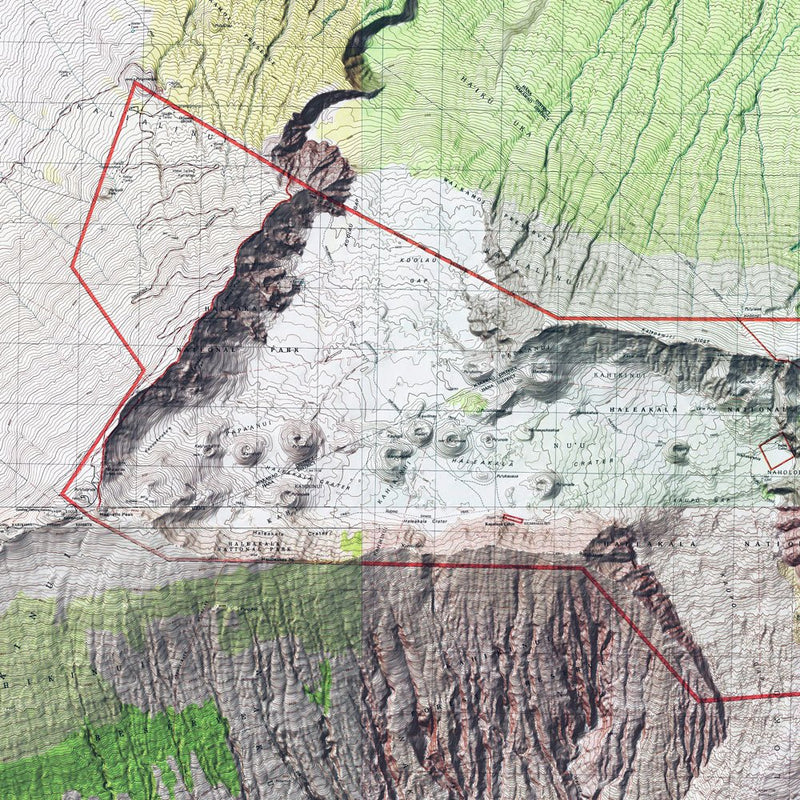 Haleakala Shaded Relief Map - Muir Way - Relief Series