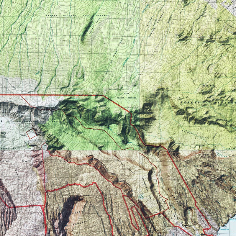 Haleakala Shaded Relief Map - Muir Way - Relief Series