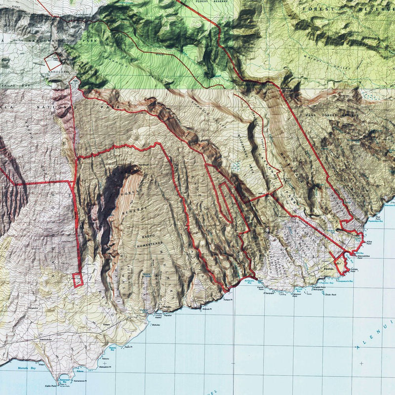 Haleakala Shaded Relief Map - Muir Way - Relief Series