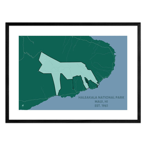 Haleakala National Park Poster | National Park Map | Muir Way