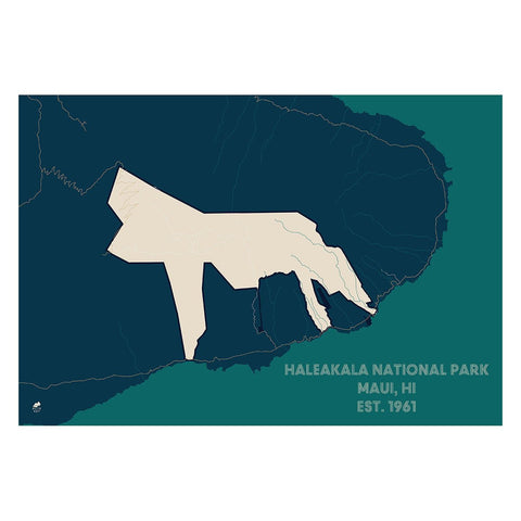 Haleakala National Park Poster | National Park Map | Muir Way