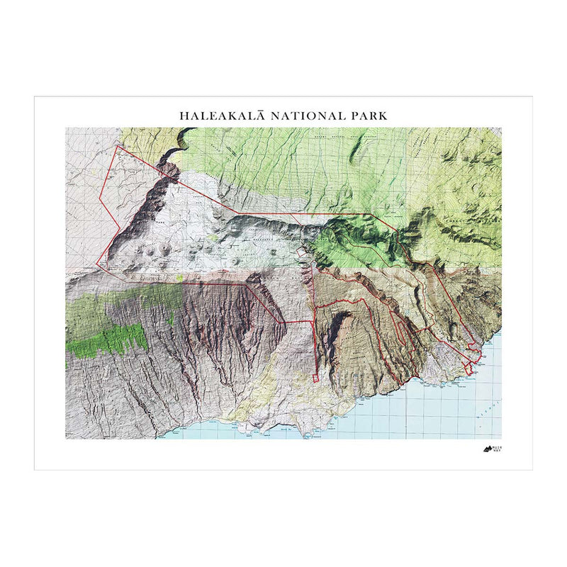 Haleakala Shaded Relief Map - Muir Way - Relief Series