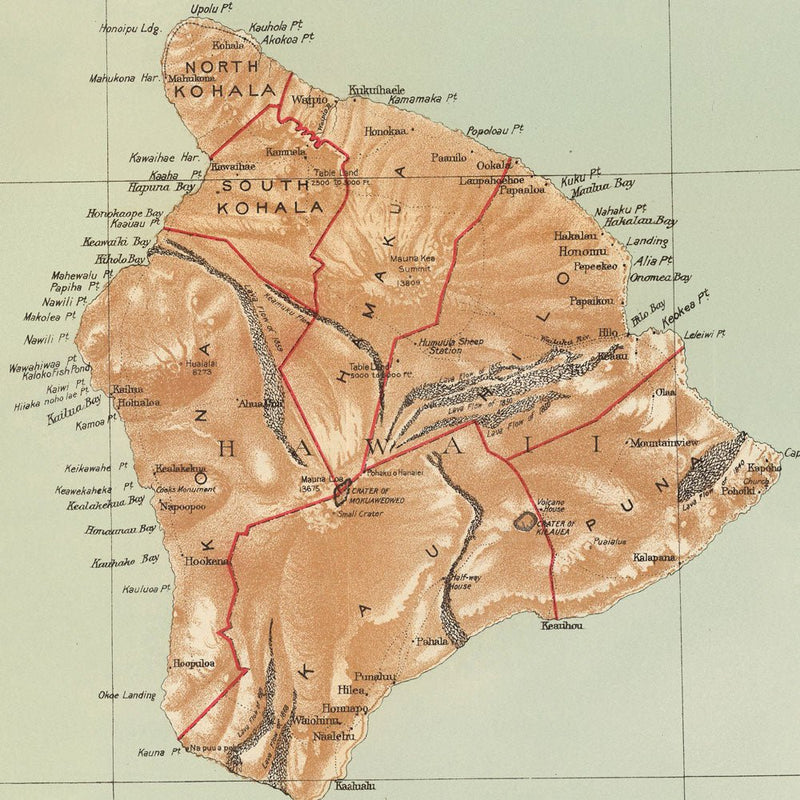 Hawaiian Islands 1918 Map - Muir Way - Vintage Map