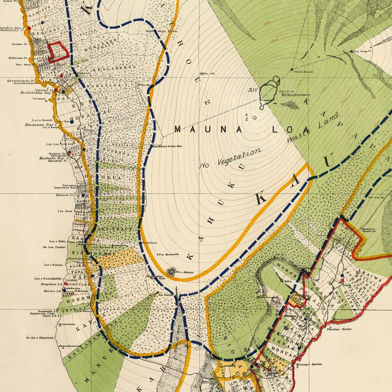 Hawaii Island 1901 Map - Muir Way - Vintage Map