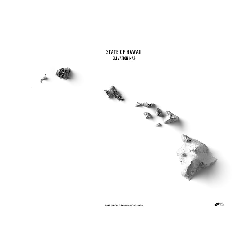Hawaii Elevation Map - Muir Way - Elevation