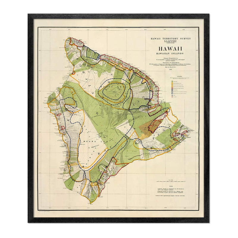 Hawaii Island 1901 Map - Muir Way - Vintage Map