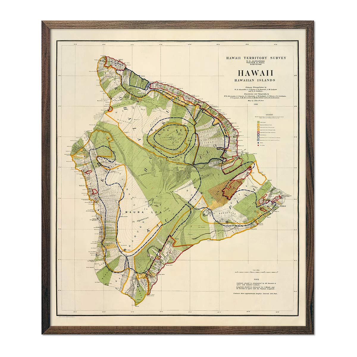 Vintage map of Hawaii from 1901