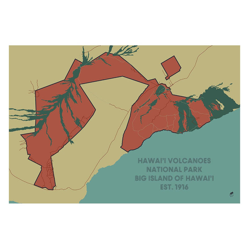 Hawai'i Volcanoes National Park Map - Muir Way - National Park