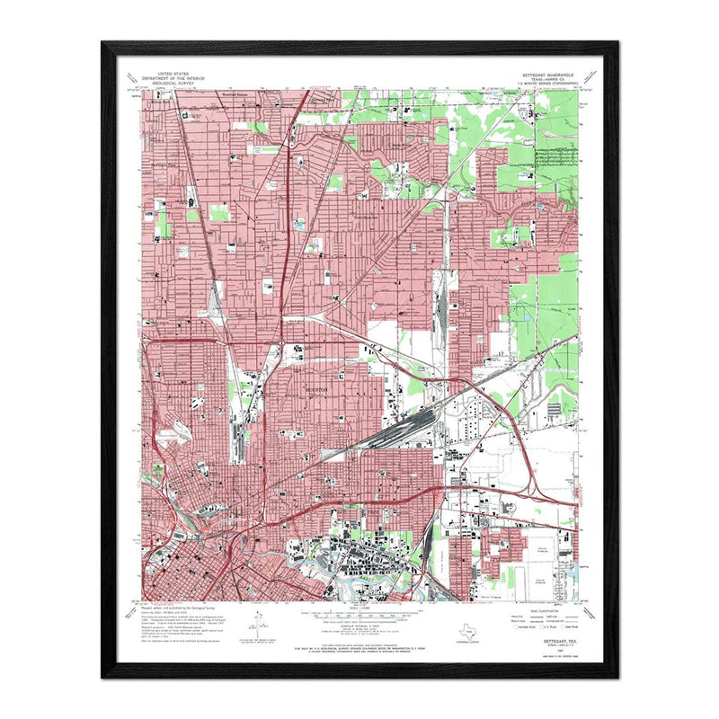Houston, TX 1967 USGS Map - Muir Way - Vintage Map