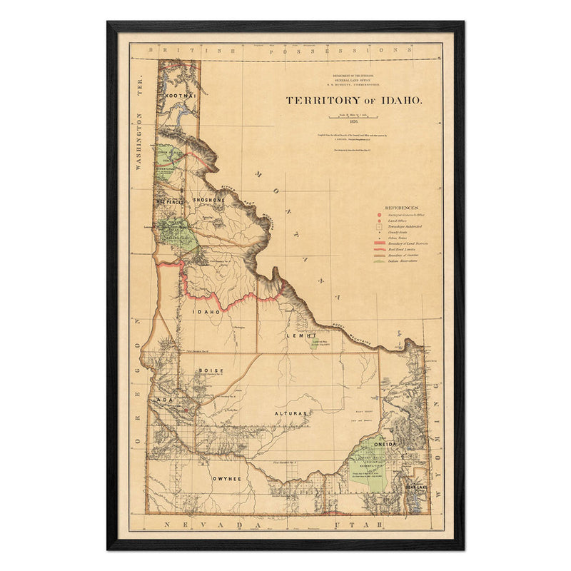 Map of Idaho Territory 1876