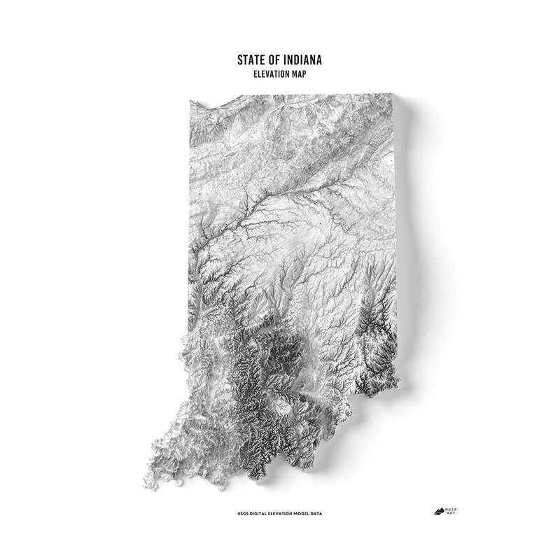 Indiana Elevation Map - Muir Way - Elevation