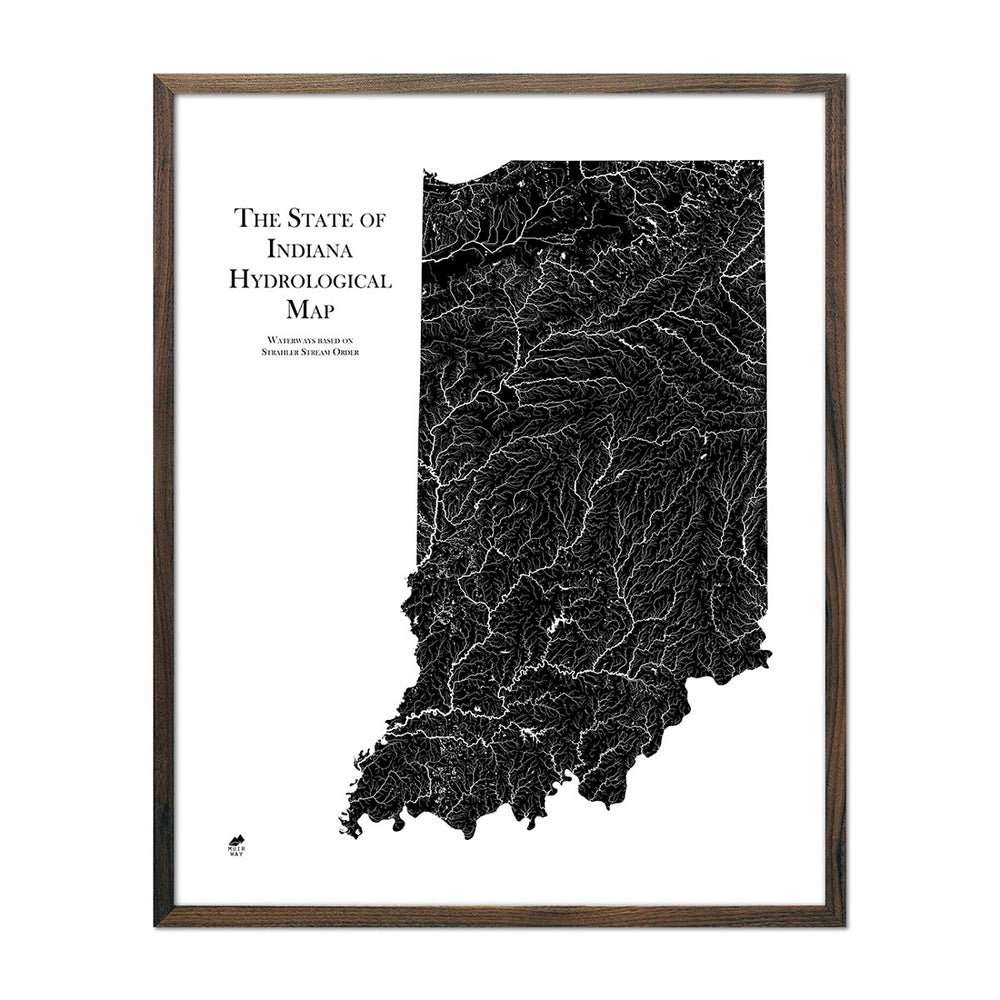 Indiana Relief Map Prints Elevation And Hydrological Maps Muir Way 9576