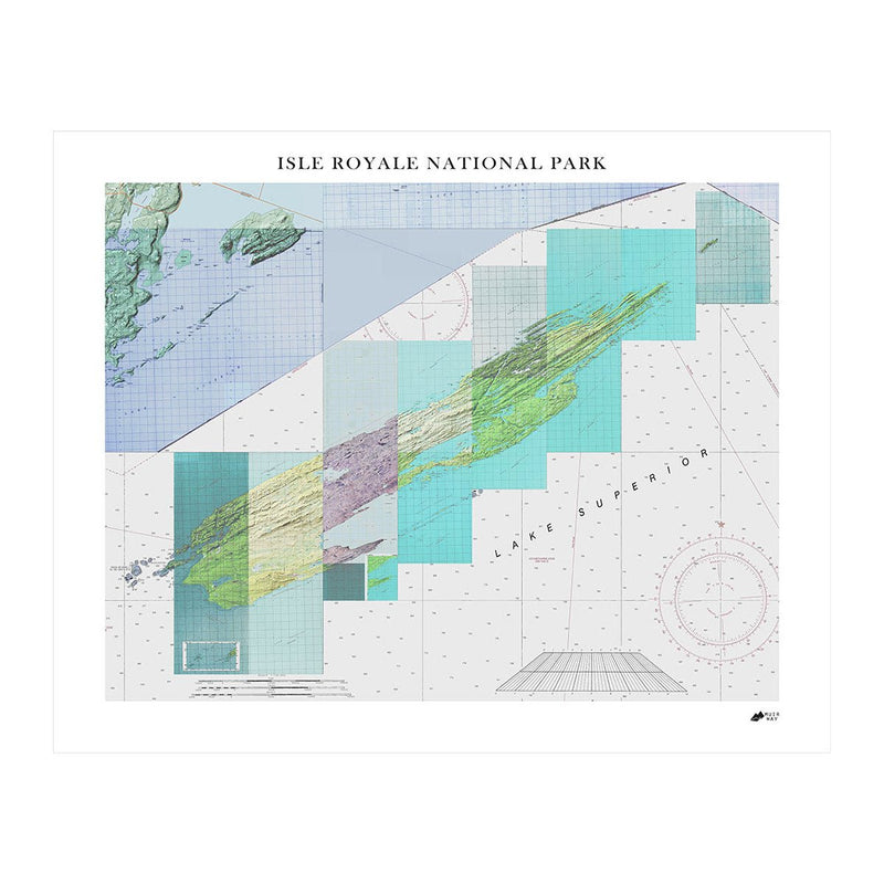 Isle Royale Shaded Relief Map - Muir Way - Relief Series