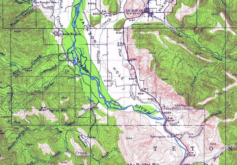 Jackson Hole, WY 1931 USGS Map - Muir Way - Vintage Map