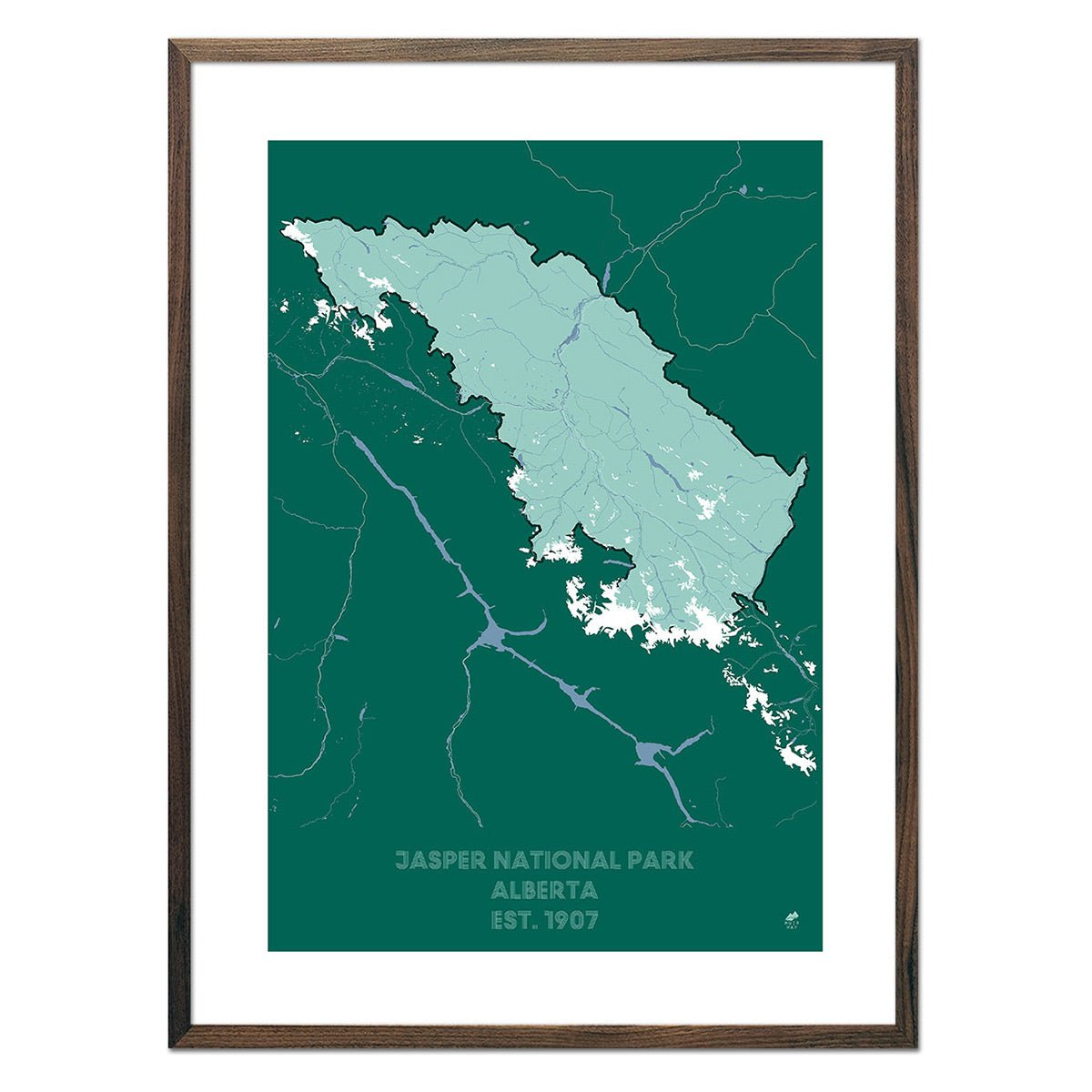 Jasper National Park Poster | National Park Map | Muir Way