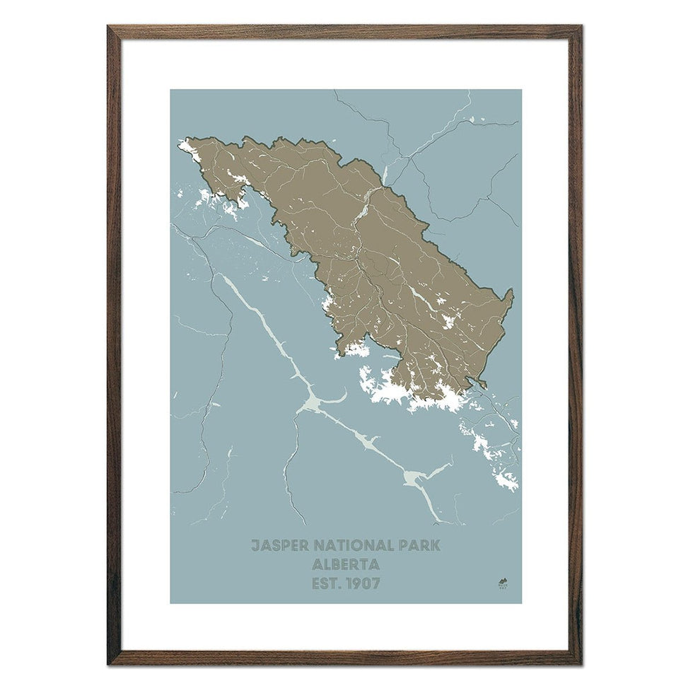 Jasper National Park Poster | National Park Map | Muir Way