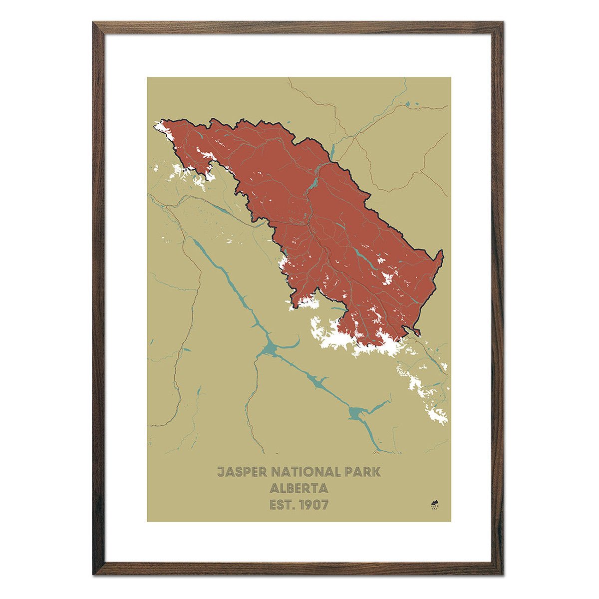 Jasper National Park Poster | National Park Map | Muir Way