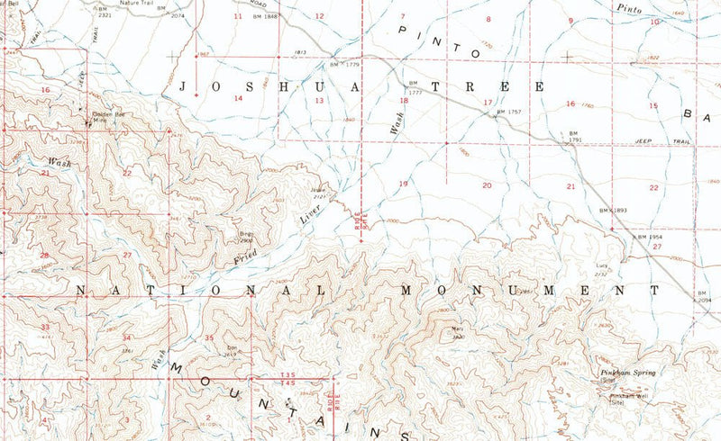 Joshua Tree National Park 1963 USGS Map - Muir Way - Vintage Map
