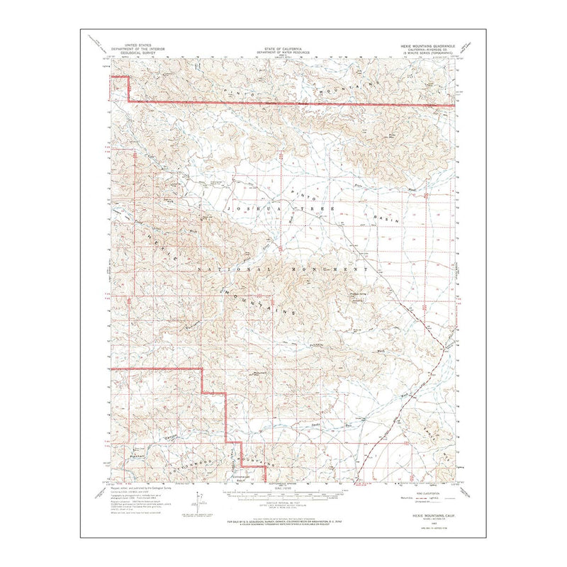 Joshua Tree National Park 1963 USGS Map - Muir Way - Vintage Map