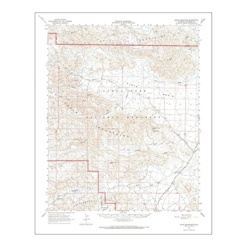 Joshua Tree National Park Map 1963