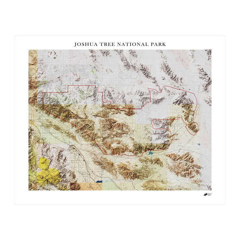 Joshua Tree Shaded Relief Map - Muir Way - Relief Series