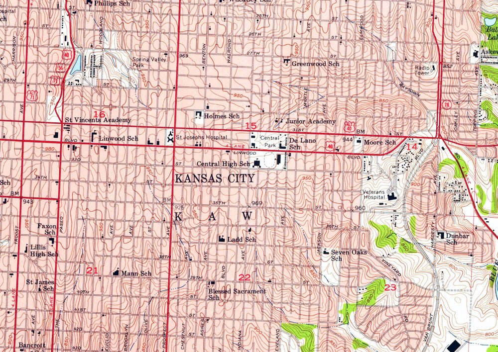 Kansas City, MO/KS 1957 USGS Map – Muir Way