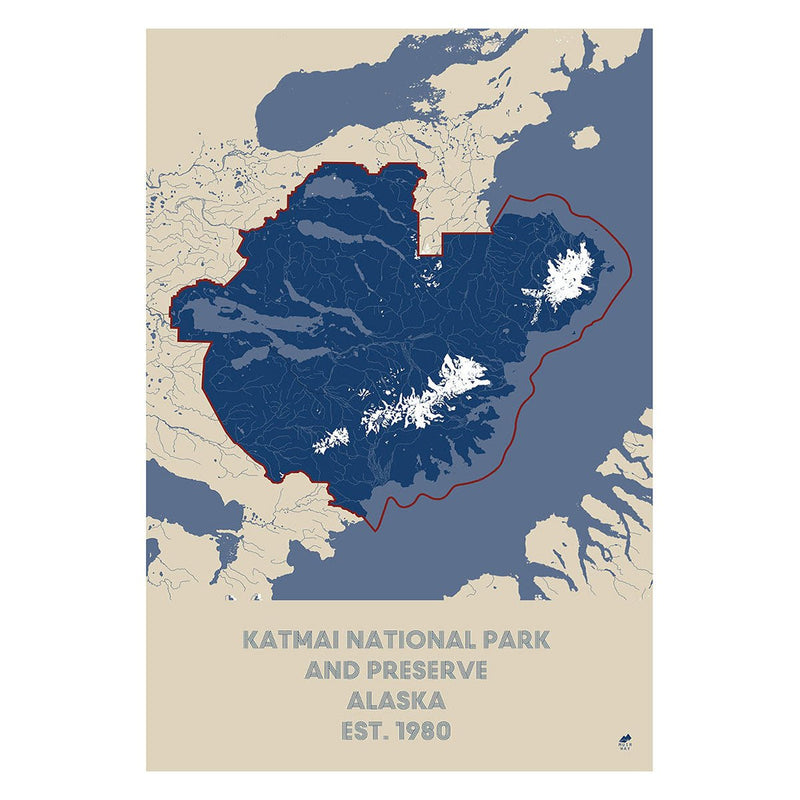 Katmai National Park and Preserve Map - Muir Way - National Park