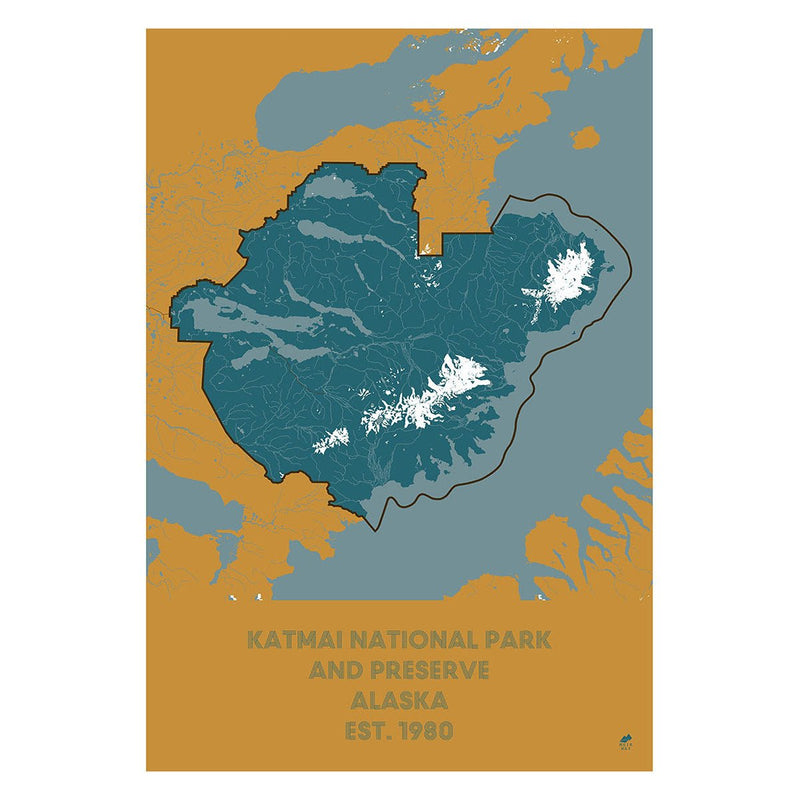 Katmai National Park and Preserve Map - Muir Way - National Park