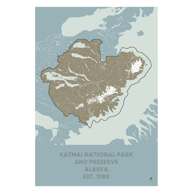 Katmai National Park and Preserve Map - Muir Way - National Park