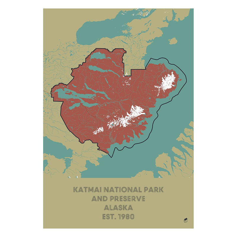 Katmai National Park and Preserve Map - Muir Way - National Park