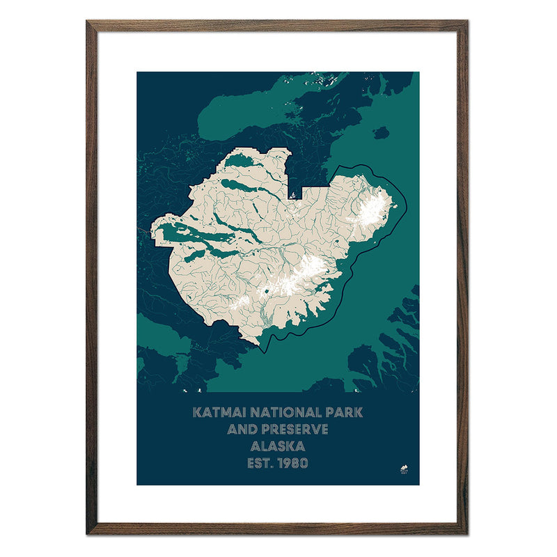 Katmai National Park Poster | National Park Map | Muir Way