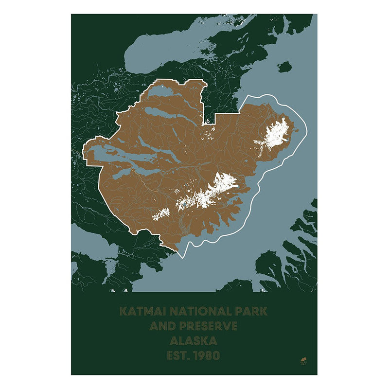 Katmai National Park and Preserve Map - Muir Way - National Park