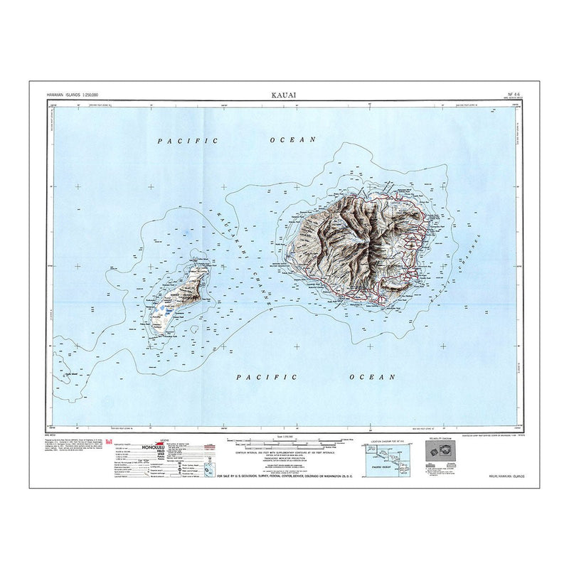 Kauai, HI 1951 USGS Map - Muir Way - Vintage Map