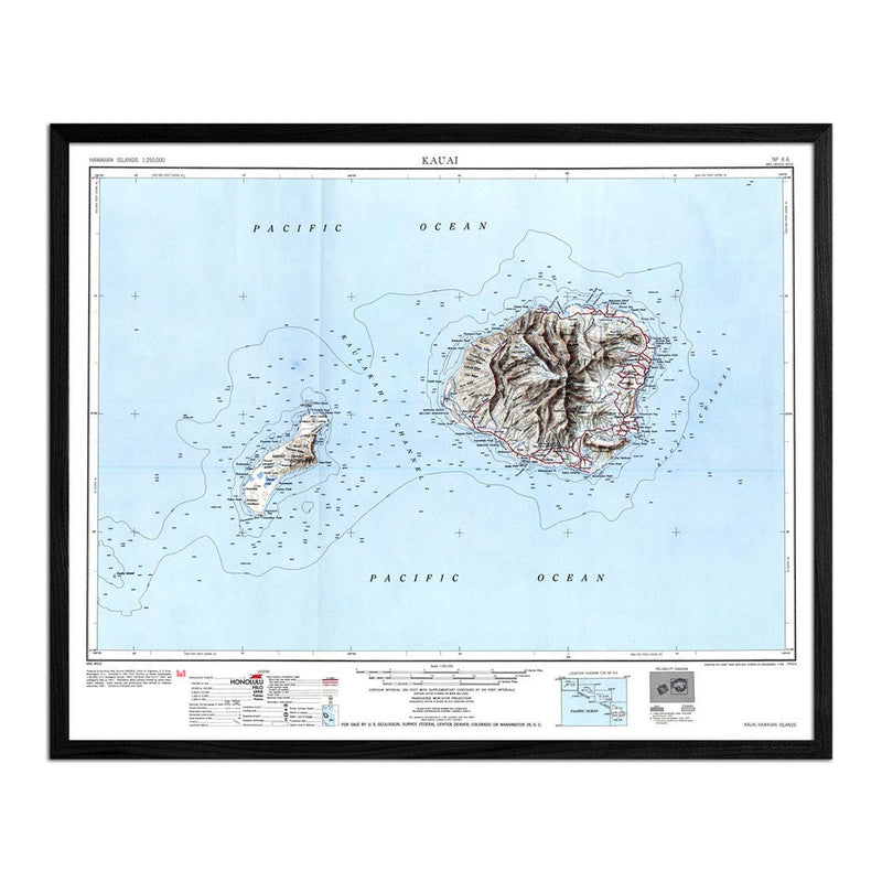 Kauai, HI 1951 USGS Map - Muir Way - Vintage Map