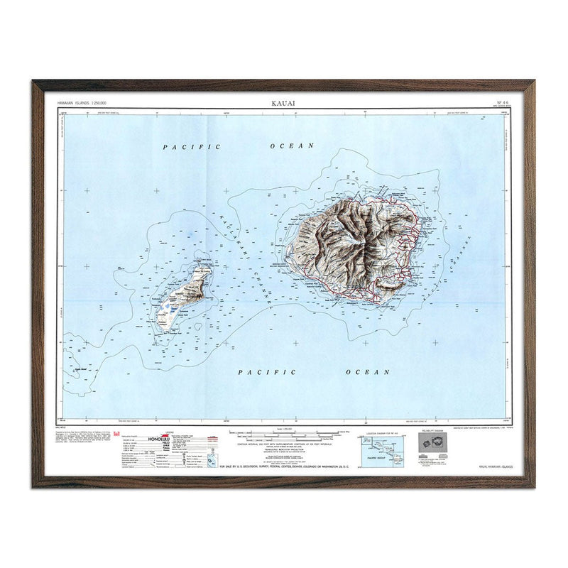 Kauai, HI 1951 USGS Map - Muir Way - Vintage Map