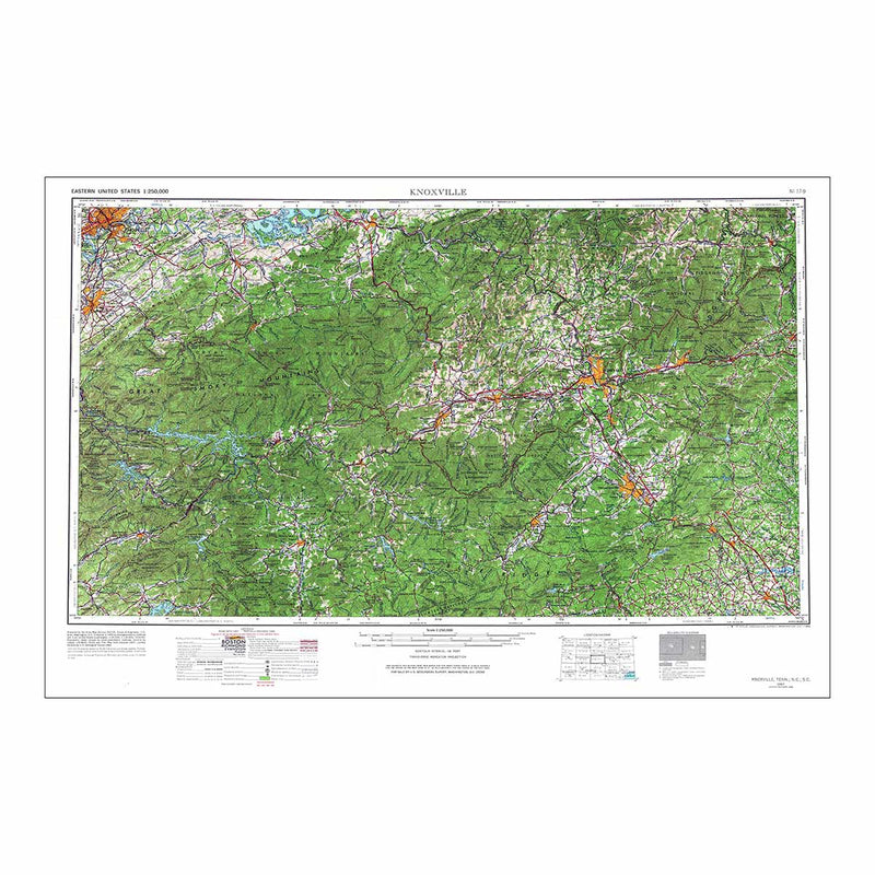 Vintage Knoxville, TN Map - USGS 1966 - Muir Way - Vintage Map