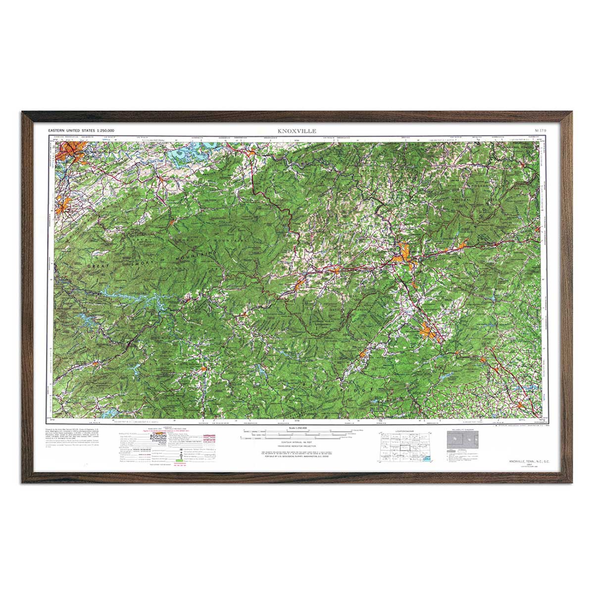 Vintage Knoxville, TN Map - USGS (1966) | Muir Way
