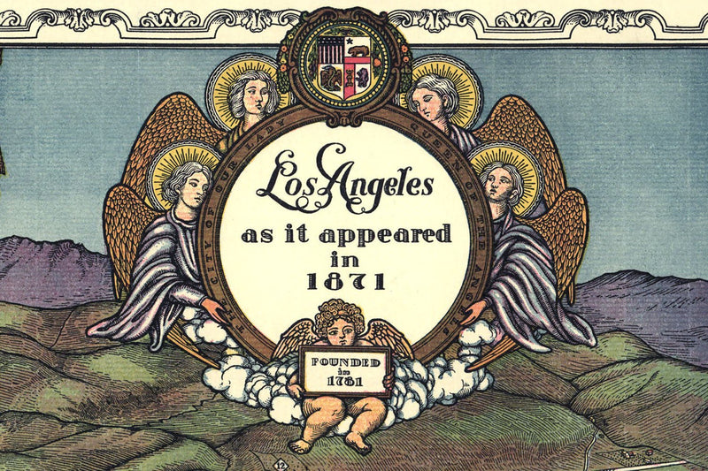 Los Angeles, California Pictorial Map - 1871 - Muir Way - Vintage Map