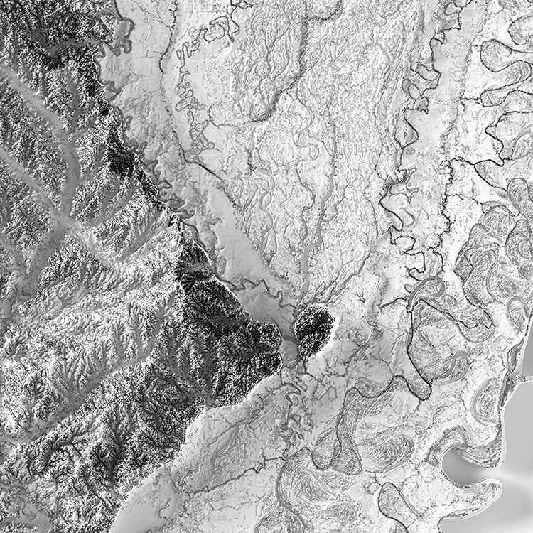 Louisiana Color Elevation Map