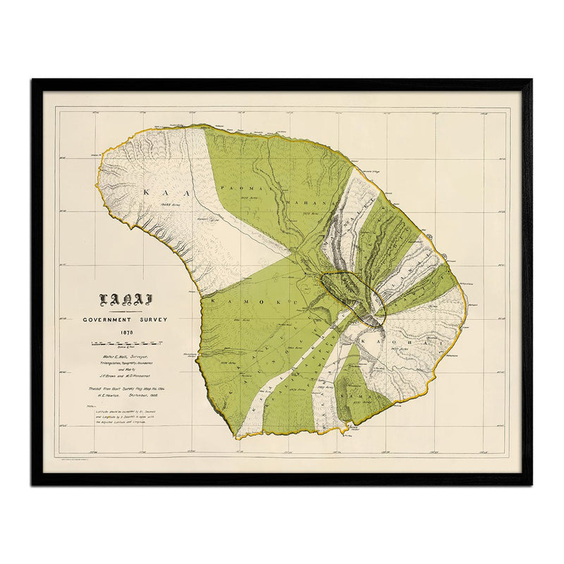 Vintage Map of Lanai from 1906