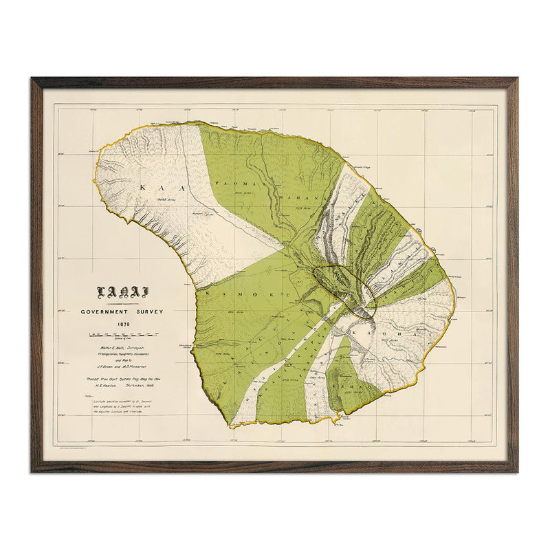 Lanai Island 1906 Map - Muir Way - Vintage Map