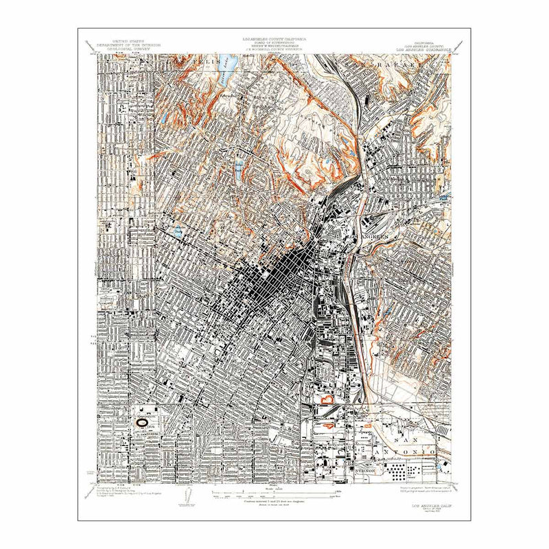 Los Angeles, CA 1931 USGS Map - Muir Way - Vintage Map
