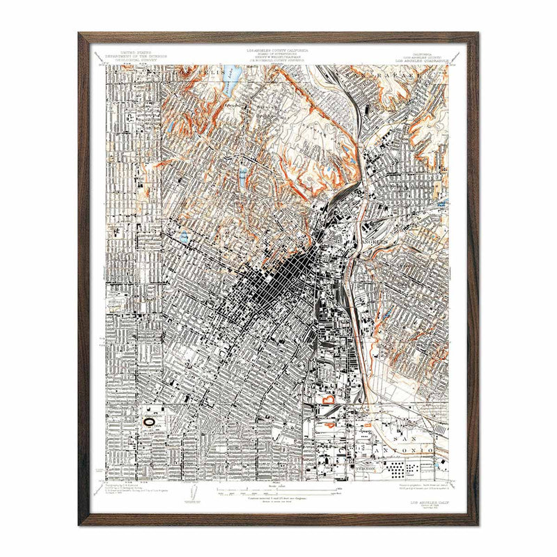 Los Angeles, CA 1931 USGS Map - Muir Way - Vintage Map