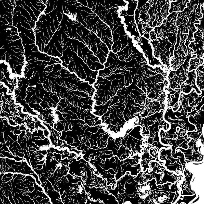 Louisiana Hydrological Map - Muir Way - Hydrology