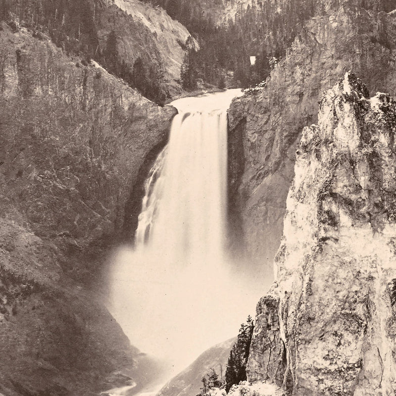 Lower Falls of the Yellowstone, Distant View, Yellowstone 1873 - Muir Way - Photograph