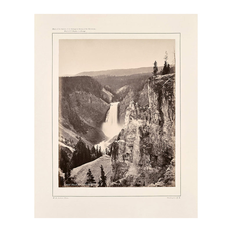 Lower Falls of the Yellowstone, Distant View, Yellowstone 1873 - Muir Way - Photograph
