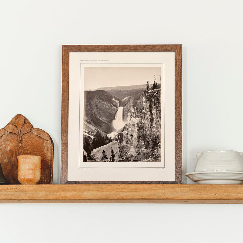 Lower Falls of the Yellowstone, Distant View, Yellowstone 1873 - Muir Way - Photograph